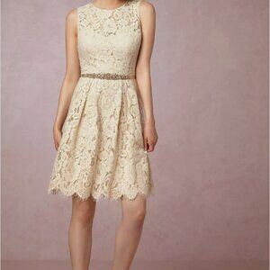 Anthropologie BHLDN Hitherto Kinsey ivory lace dress, size 0